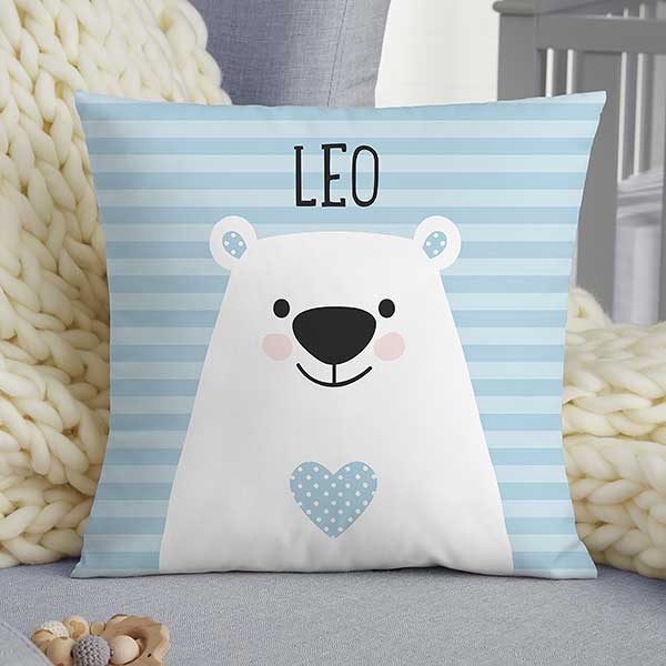Bear Icon Personalized 14 Inch Baby Throw Pillow Bear Icon Personalized 14 Inch Baby Throw Pillow