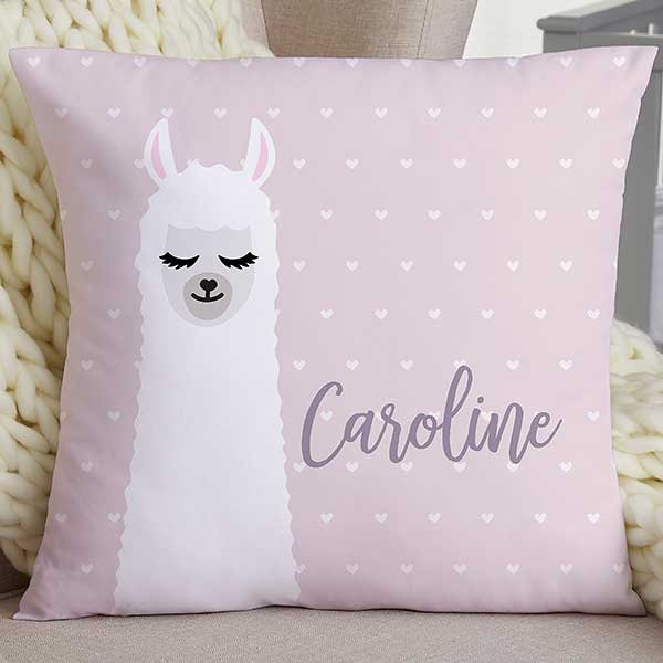 pink llama pillow