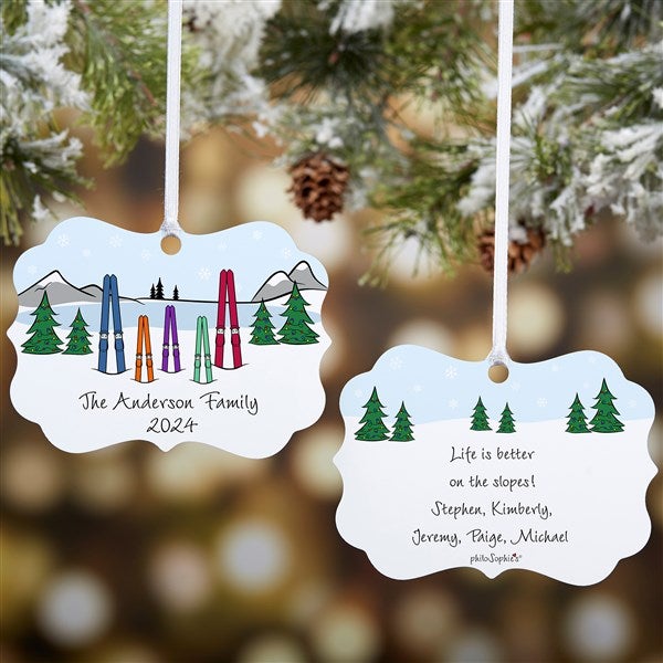 Ski Family Personalized Metal Ornament by philoSophie's - 25518