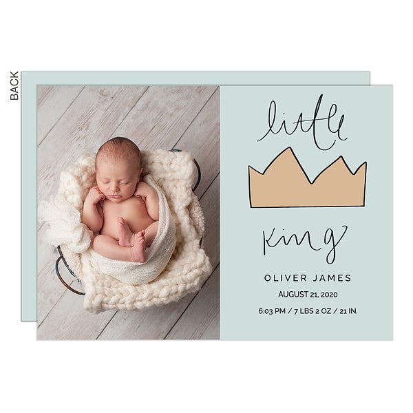 back of birth announcement