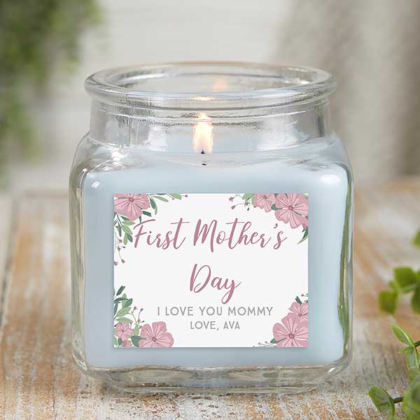 Floral Special Message Personalized Scented Glass Candle Jars - 25546