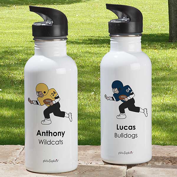 Personalized Football Player Water Bottle by philoSophie's - 25550