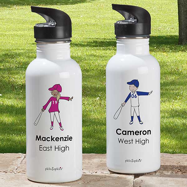 Personalized Baseball Player Water Bottle by philoSophie's - 25554
