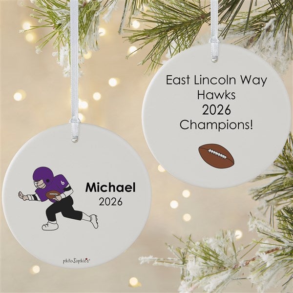Personalized Football Player Christmas Ornaments by philoSophie's - 25556