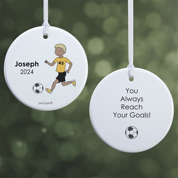 Personalized Soccer Player Christmas Ornaments by philoSophie's - 25559