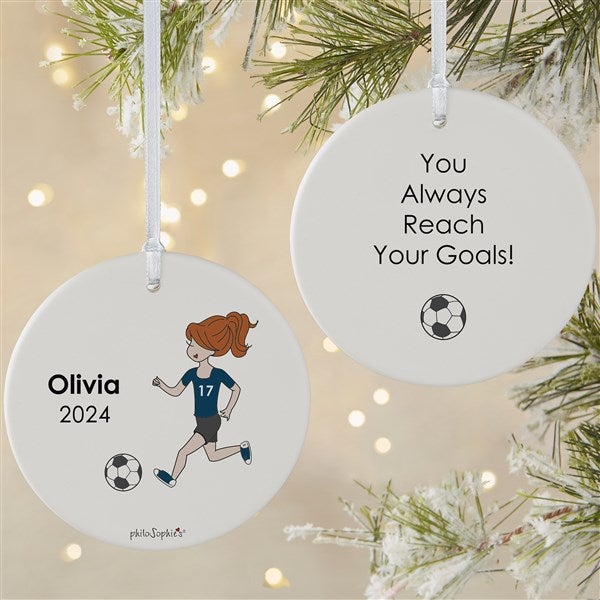 Personalized Soccer Player Christmas Ornaments by philoSophie's - 25559