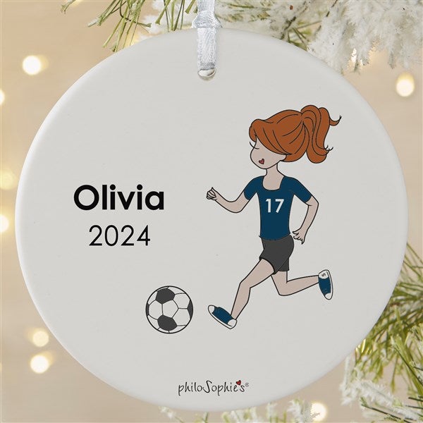 Personalized Soccer Player Christmas Ornaments by philoSophie's - 25559