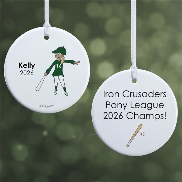 Personalized Baseball Player Christmas Ornaments by philoSophie's - 25561