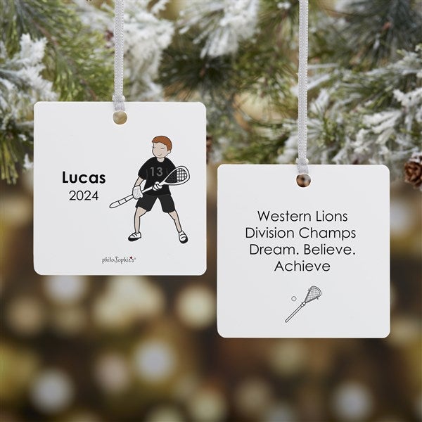 Personalized Lacrosse Player Christmas Ornaments by philoSophie's - 25562