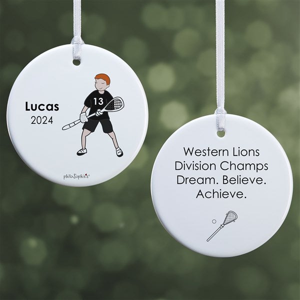 Personalized Lacrosse Player Christmas Ornaments by philoSophie's - 25562