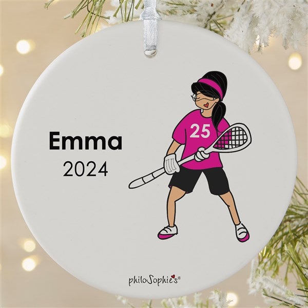 Personalized Lacrosse Player Christmas Ornaments by philoSophie's - 25562