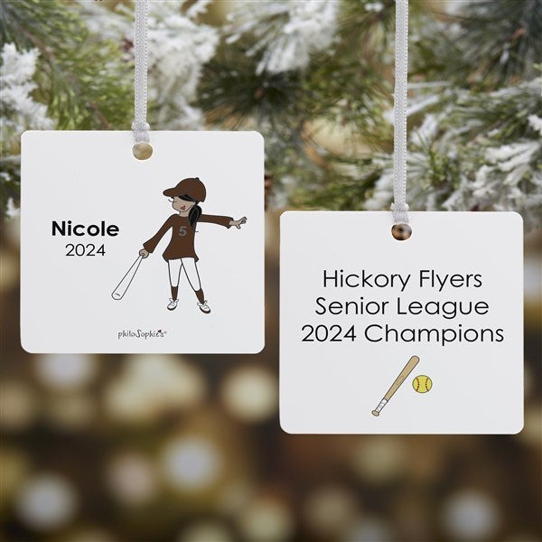 Personalized Softball Player Christmas Ornaments by philoSophie's - 25571