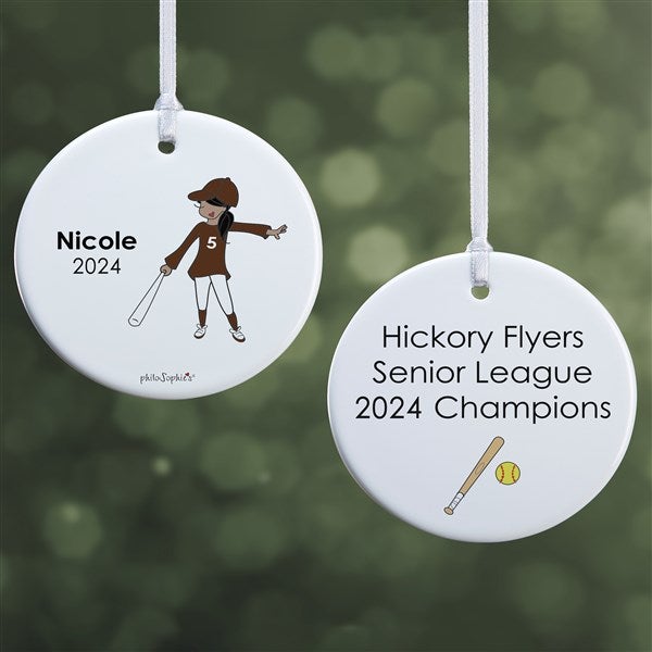 Personalized Softball Player Christmas Ornaments by philoSophie's - 25571