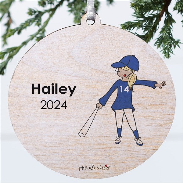 Personalized Softball Player Christmas Ornaments by philoSophie's - 25571
