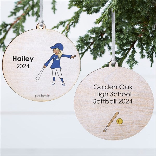 Personalized Softball Player Christmas Ornaments by philoSophie's - 25571