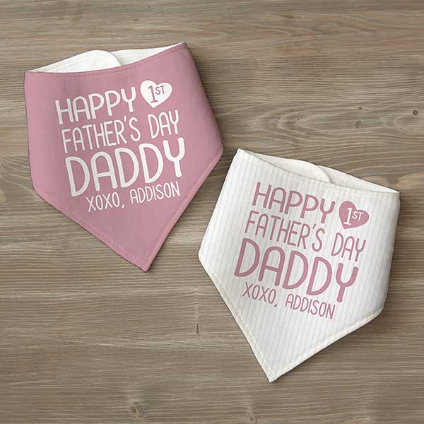 Fathers Day 2019 keepsake 1st Father's Day Personalised Bib,Baby Bandana Bib 