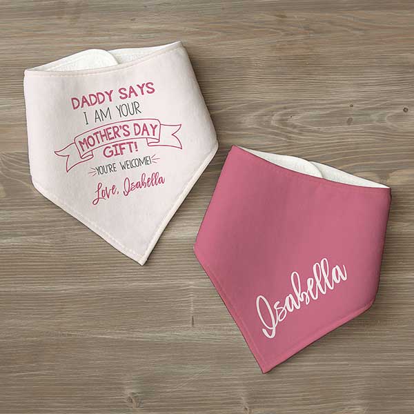 Dad Says I'm Your Mother's Day Gift Personalized Baby Bibs - 25579