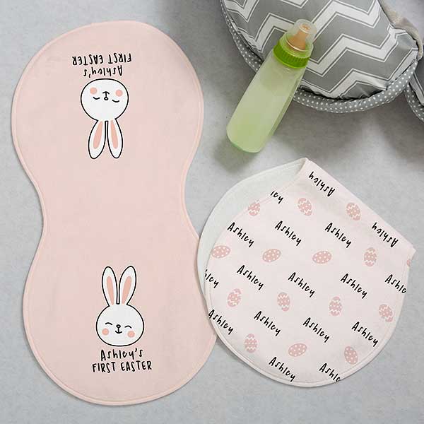 First Easter Bunny Personalized Burp Cloths - Set of 2 - 25587