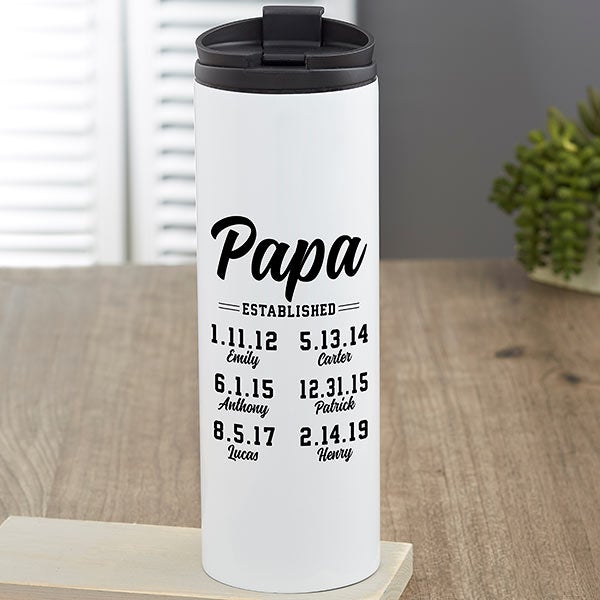 Established Personalized 16oz Travel Tumbler for Grandpa - 25611