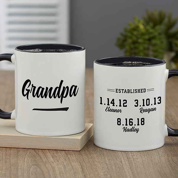 2 Grandparents Personalized Laser Engraved COFFEE MUGS Birth Announcement 
