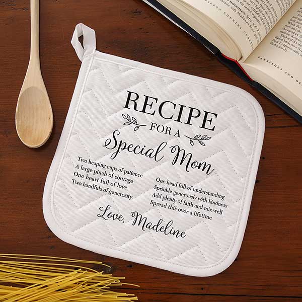 Recipe for a Special Mom Personalized Beechwood Utensils 4pc Set