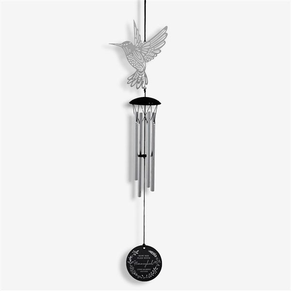 Now She Flies With Hummingbirds Personalized Memorial Wind Chimes - 25636
