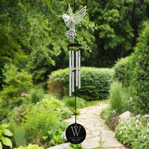 Family Laurel Personalized Hummingbird Wind Chimes