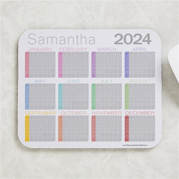 Personalized Color Block Calendar Mouse Pad - 25642