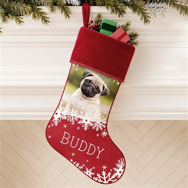 Snowflake Pet Personalized Photo Christmas Stockings - 25658