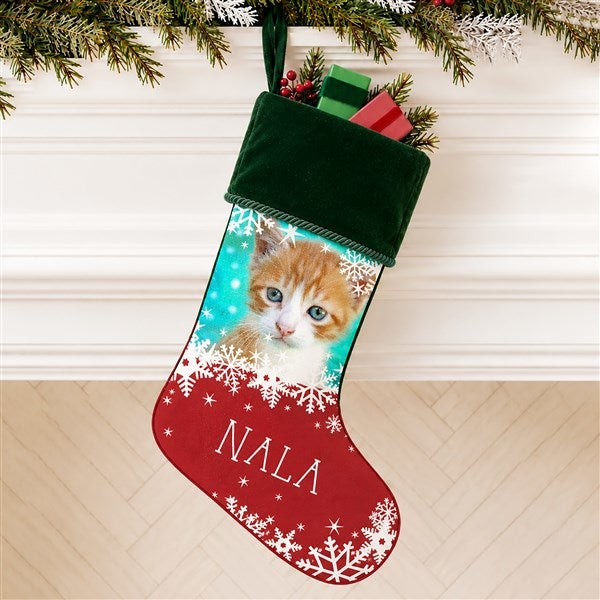 Snowflake Pet Personalized Photo Christmas Stockings - 25658
