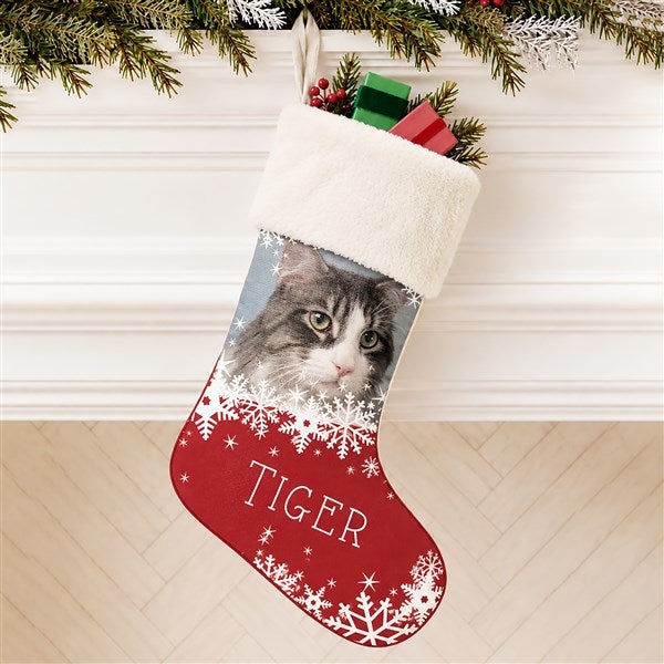 Snowflake Pet Personalized Photo Christmas Stockings - 25658