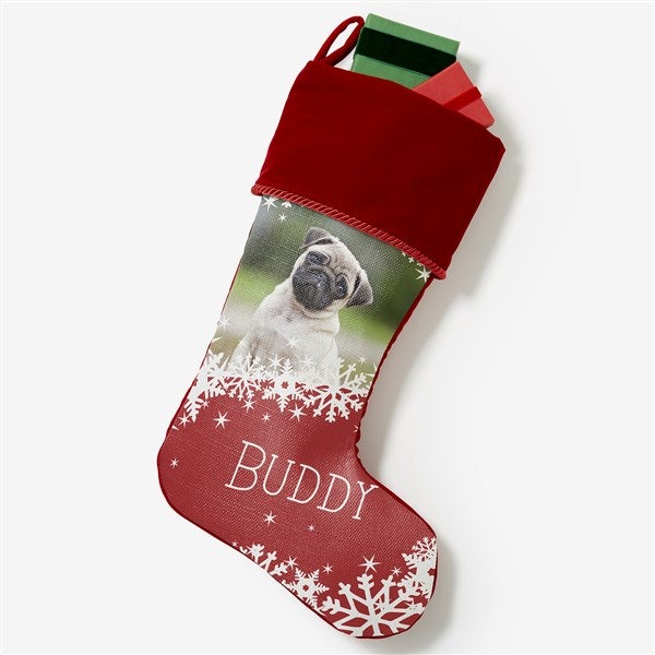 Snowflake Pet Personalized Photo Christmas Stockings - 25658