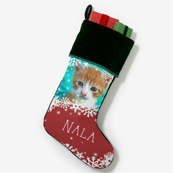 Snowflake Pet Personalized Photo Christmas Stockings - 25658