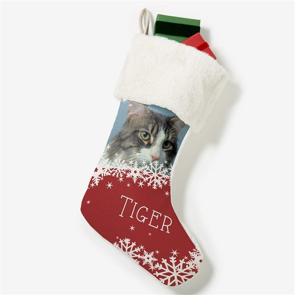 Snowflake Pet Personalized Photo Christmas Stockings - 25658