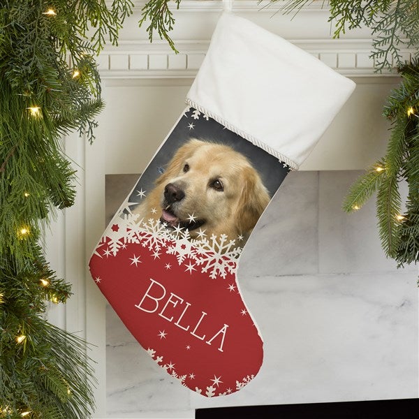 Snowflake Pet Personalized Photo Christmas Stockings - 25658