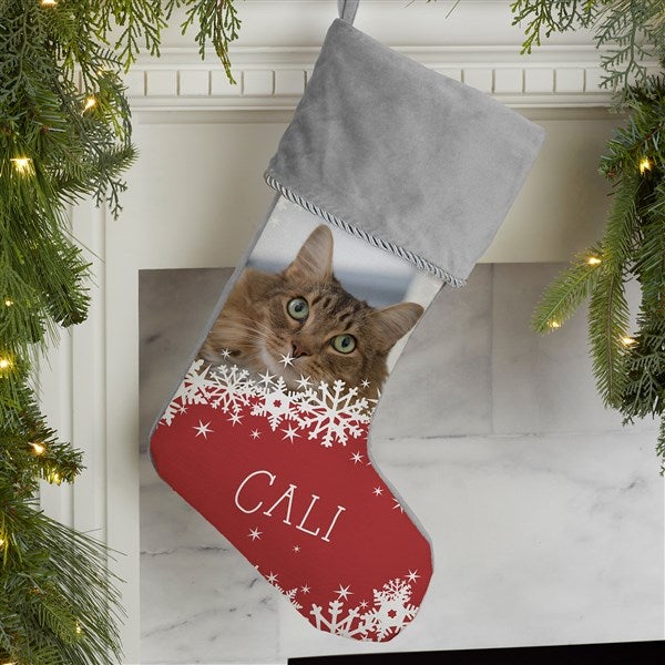 Snowflake Pet Personalized Photo Christmas Stockings - 25658