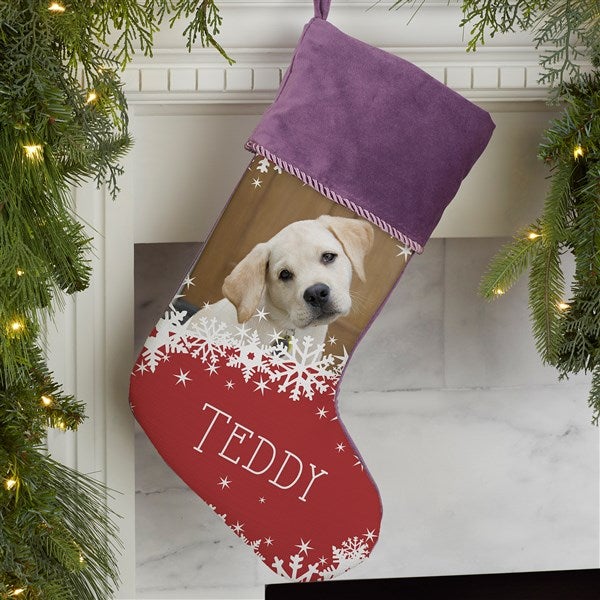 Snowflake Pet Personalized Photo Christmas Stockings - 25658