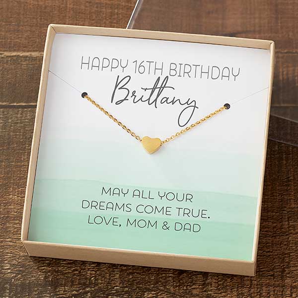 Birthday Necklace With Personalized Message Card - 25666