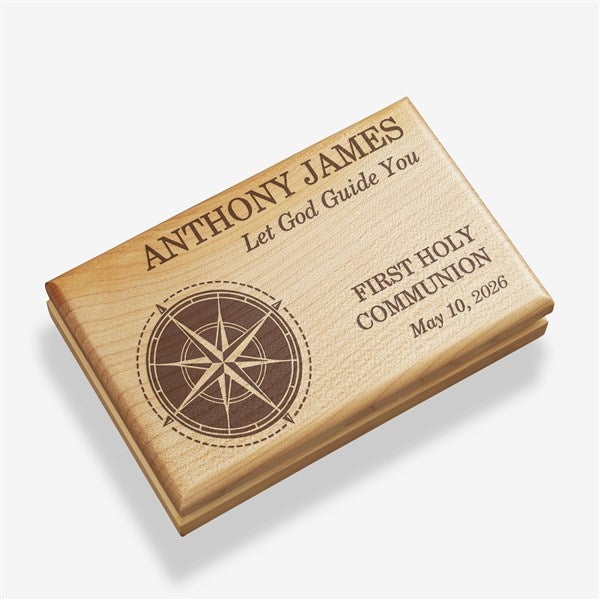 First Communion Compass Engraved Valet Box - 25669