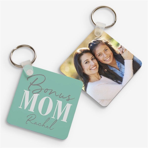 Bonus Mom Personalized Photo Keychain - 25680