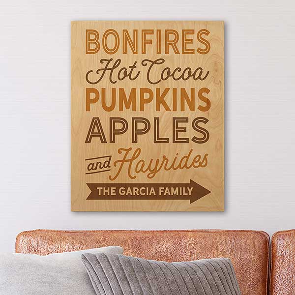 Fall Traditions Natural Wood Panel Wall Decor 8x10