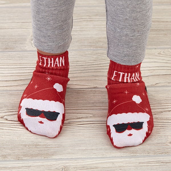 Santa Character Personalized Toddler Christmas Socks - 25697