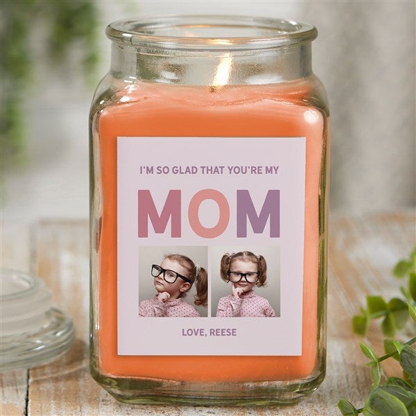 So Glad You're Our Mom Personalized Scented Glass Candle Jars - 25723
