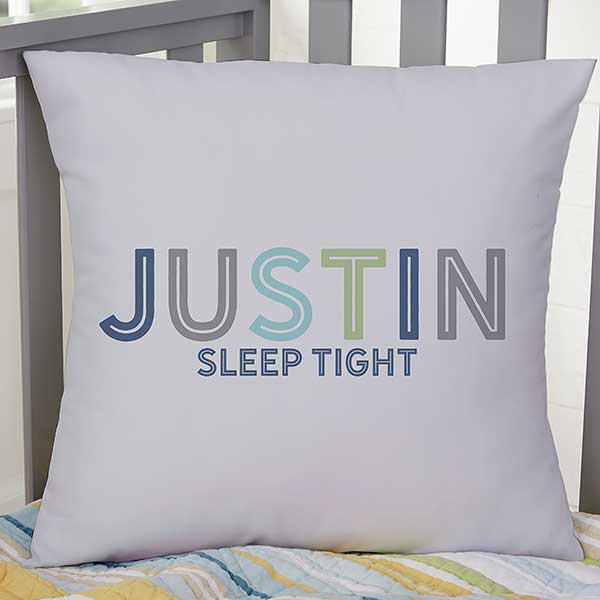 Boy's Colorful Name Personalized Throw Pillows - 25760