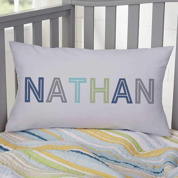 Boy S Colorful Name Personalized Lumbar Throw Pillow Kids Gifts