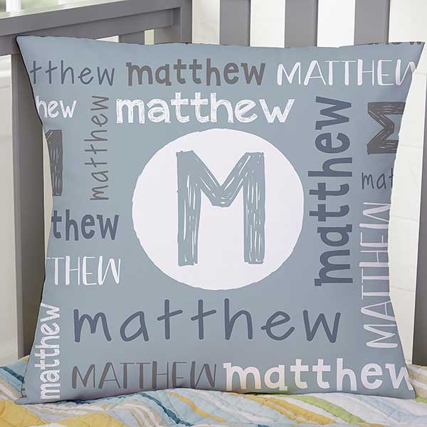 Boy's Name & Initial Personalized Throw Pillows - 25761