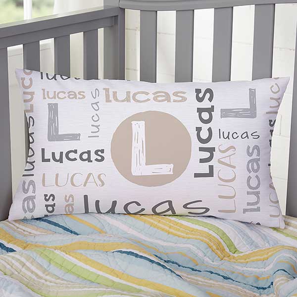Boy's Name & Initial Personalized Throw Pillows - 25761