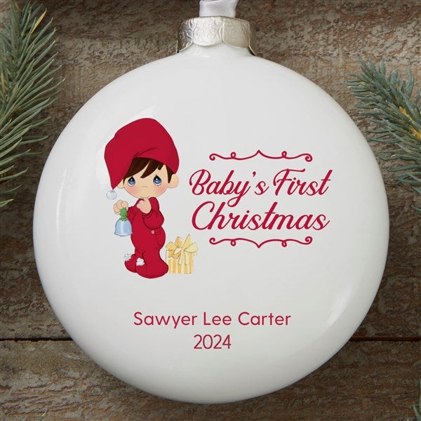 Precious Moments Personalized Baby Boy's 1st Christmas Ornament - 25773