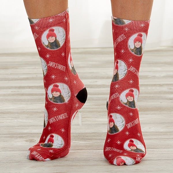 Christmas Photo Personalized Socks for Adults - 25822