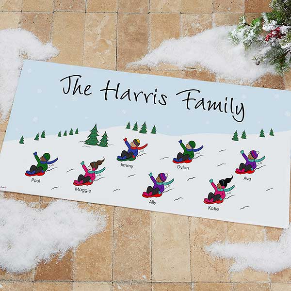 Christmas Sledding Family Personalized Doormats by philoSophie's - 25824